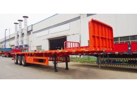 3 Axle 40 Ft Flat Bed Semi Trailer with Front Board has been sent to Guinea Kamsar