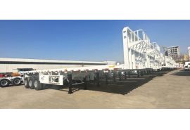 CIMC China 3 Axles 40ft Flatbed Semi Trailer with Front Wall is gonna ship to the Philippines