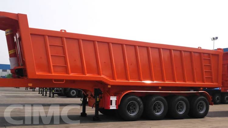 4 Axle 50Ton Rock End Dump Semi Trailer for Sale in Ghana Tema