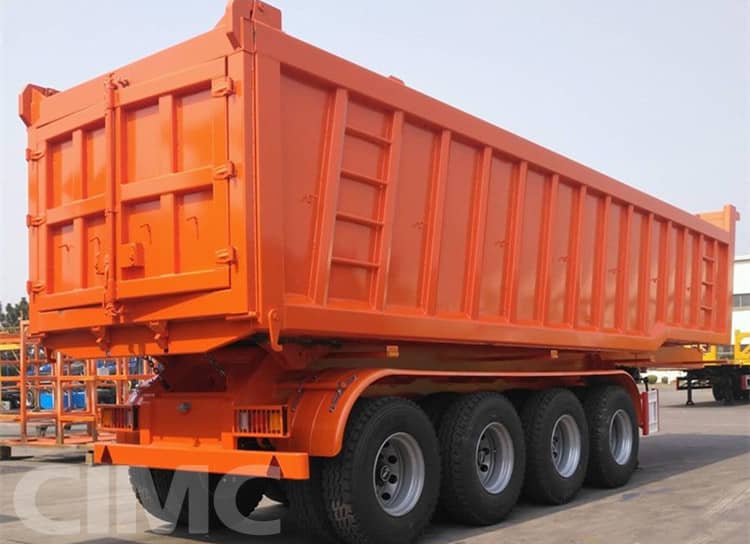 4 Axle 50Ton Rock End Dump Semi Trailer for Sale in Ghana Tema
