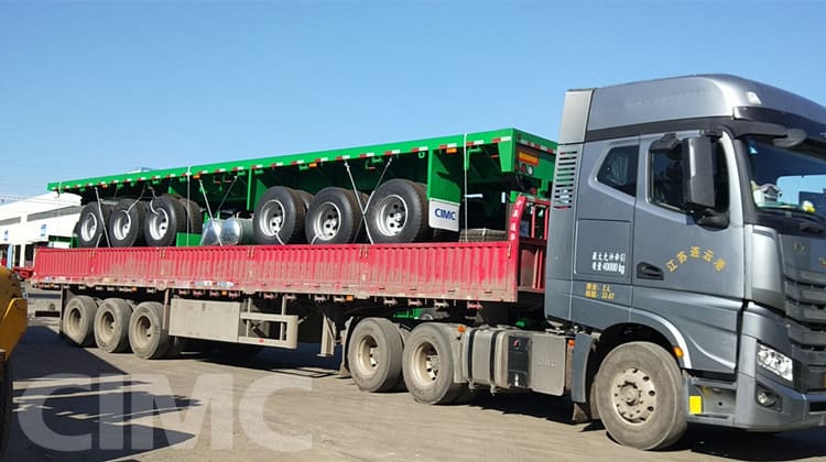CIMC 12m 3 Axle 40Ft flatbed semi trailer for sale in Mauritius