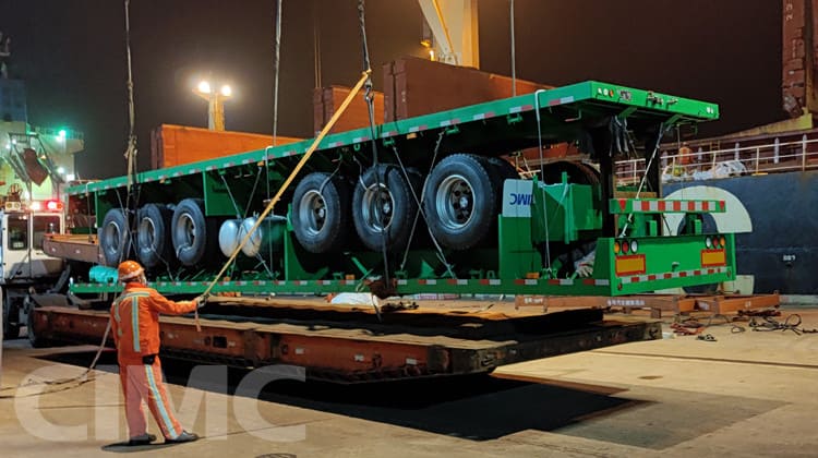 CIMC 12m 3 Axle 40Ft flatbed semi trailer for sale in Mauritius