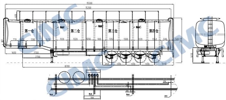 4 Axle Palm Oil Tanker Semi Trailers for Sale in Mauritania