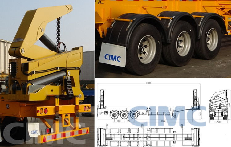 37Ton 40Ft Side Lift Container Truck Trailer Transport