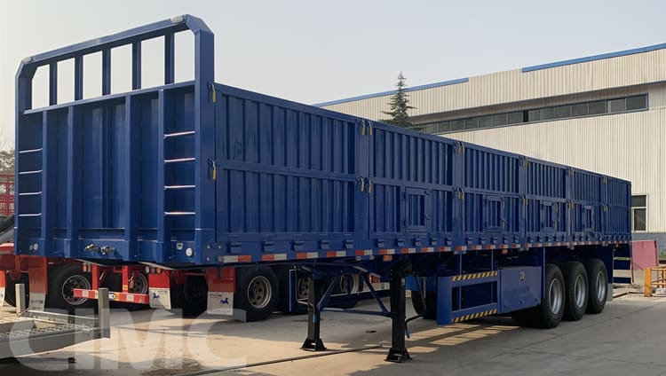 3 Axle Bulk Cargo Flatbed Semi Trailer with Side Walls for Sale in Rwanda