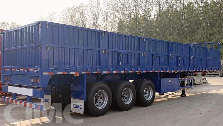 3 Axle Bulk Cargo Flatbed Semi Trailer with Side Walls for Sale in Rwanda