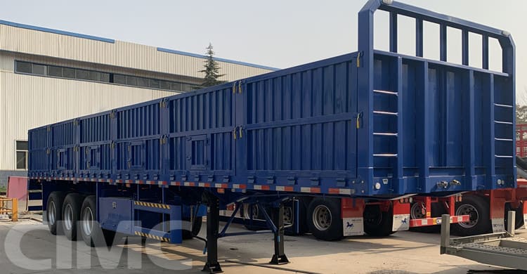3 Axle Bulk Cargo Flatbed Semi Trailer with Side Walls for Sale in Rwanda