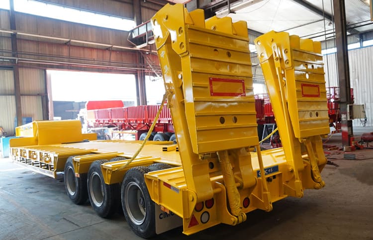 3 Line 6 Axle 100Ton Hydraulic Low Bed Semi Truck Trailer for Sale in Chile