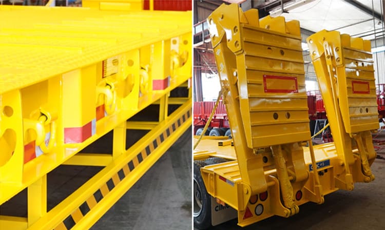 3 Line 6 Axle 100Ton Hydraulic Low Bed Semi Truck Trailer for Sale in Chile