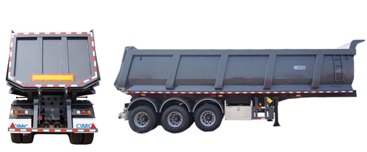 tri axle semi end dump trailer
