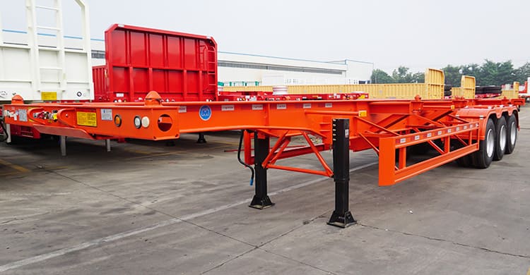 3 axles skeletal trailer