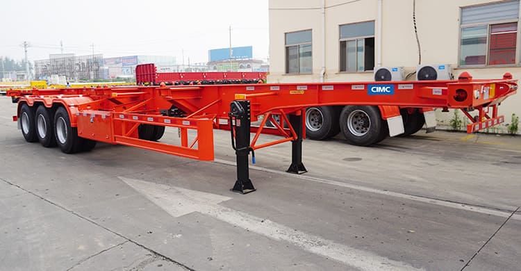 3 axles skeletal trailer