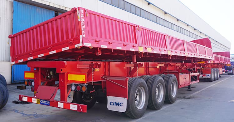 CIMC Tri Axle 34 Ton Side Tipper Trailer for Sale in Ghana