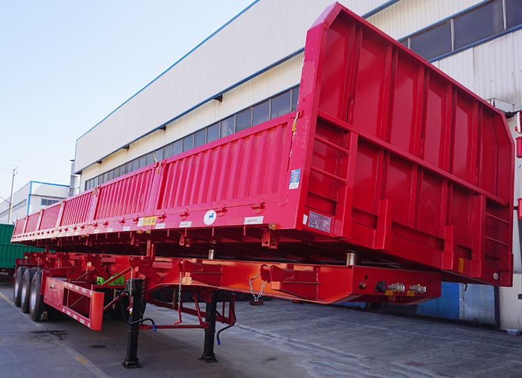 CIMC Tri Axle 34 Ton Side Tipper Trailer for Sale in Ghana
