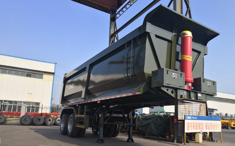 2 Axle 35 Cubic Meters End Dump Trailer for Sale in Mozambique