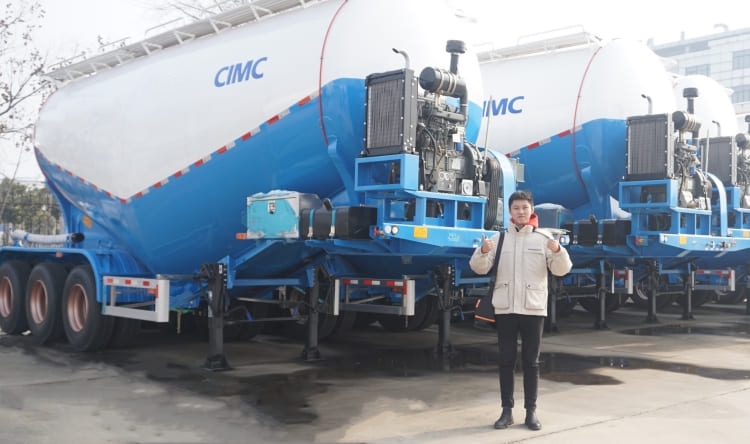 3 Axles 35m3 Bulk Cement Tanker Trailer for Sale in Port Sudan 