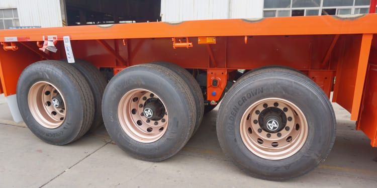 3 Axle 40 Ft Flat Bed Semi Trailer with Front Board for Sale in Guinea Kamsar