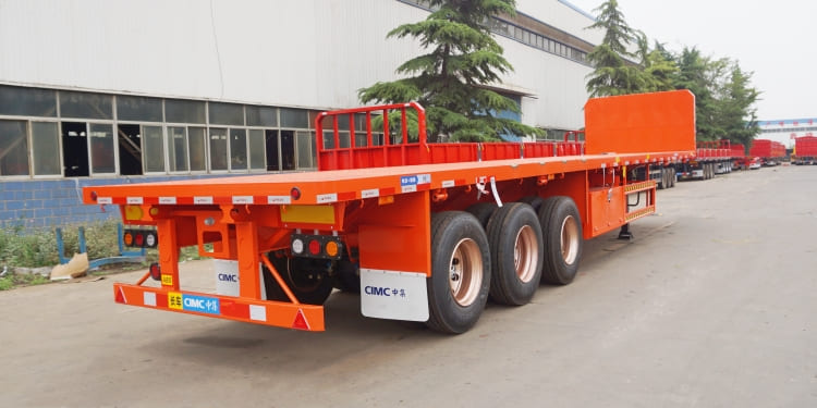 3 Axle 40 Ft Flat Bed Semi Trailer with Front Board for Sale in Guinea Kamsar