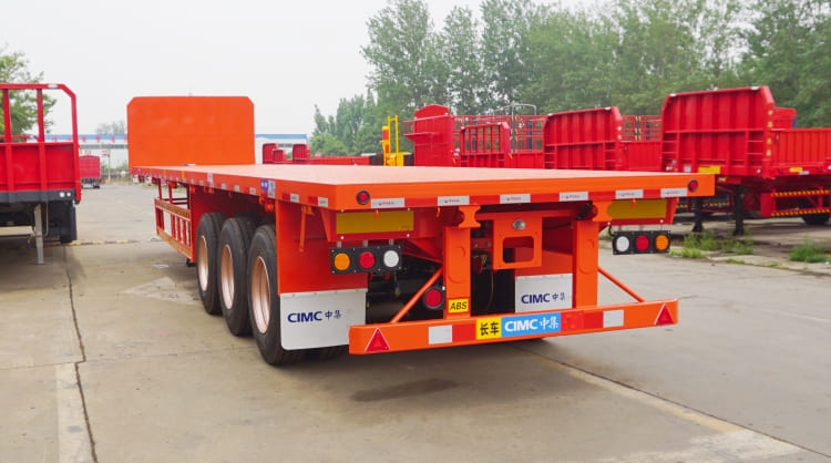 3 Axle 40 Ft Flat Bed Semi Trailer with Front Board for Sale in Guinea Kamsar