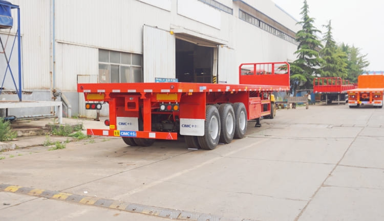 3 Axle 40 Ft Flat Bed Semi Trailer with Front Board for Sale in Guinea Kamsar