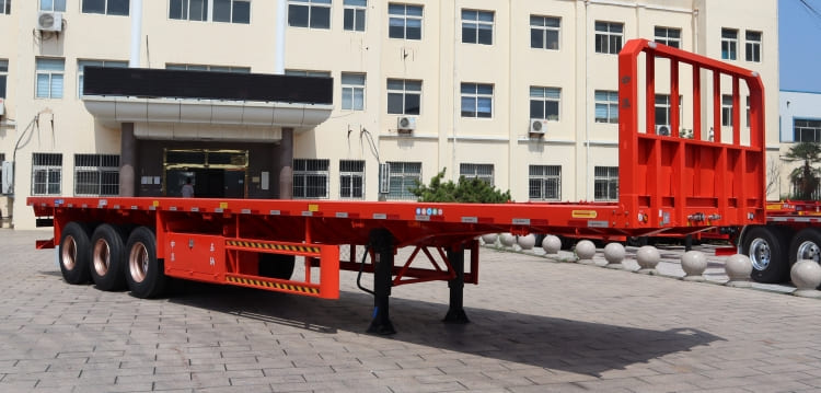 3 Axle 40 Foot Flatbed Semi Trailer with Front Wall for Sale in Mauritius