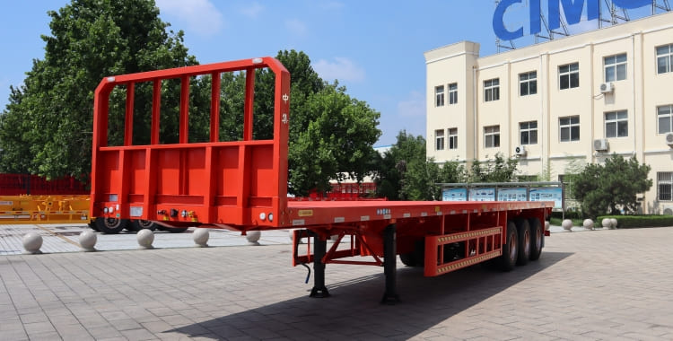 3 Axle 40 Foot Flatbed Semi Trailer with Front Wall for Sale in Mauritius