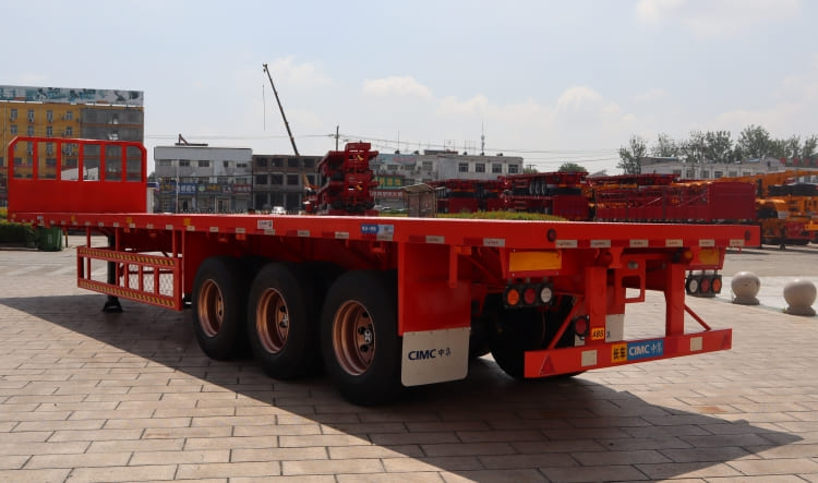 3 Axle 40 Foot Flatbed Semi Trailer with Front Wall for Sale in Mauritius