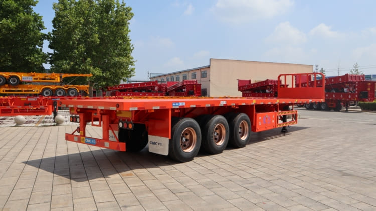 3 Axle 40 Foot Flatbed Semi Trailer with Front Wall for Sale in Mauritius