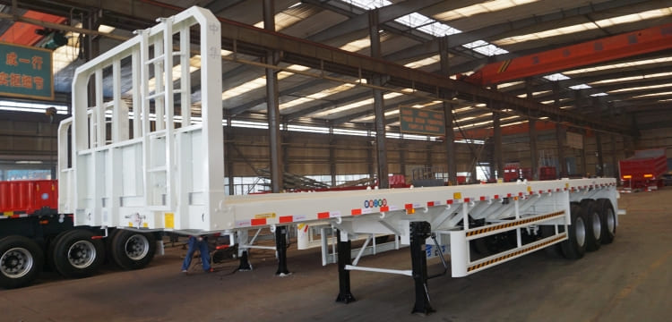3 Axle 40 Foot Flatbed Semi Trailer with Front Wall for Sale in Senegal