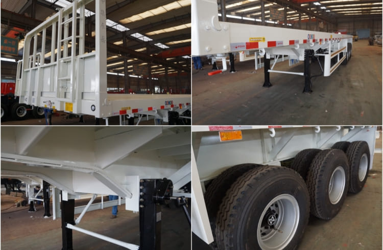 3 Axle 40 Foot Flatbed Semi Trailer with Front Wall for Sale in Senegal