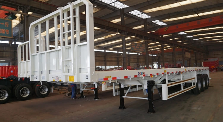 3 Axle 40 Foot Flatbed Semi Trailer with Front Wall for Sale in Senegal