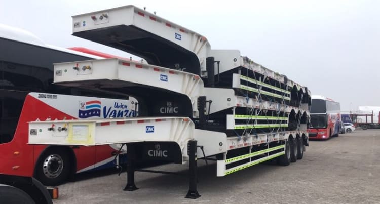 CIMC Tri Axles 80 Ton Low Bed Trailer for Sale in Uganda