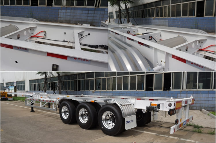 CIMC 3 Axles 45 Feet Skeleton Container Semi Trailer Chassis for Sale in Mauritius