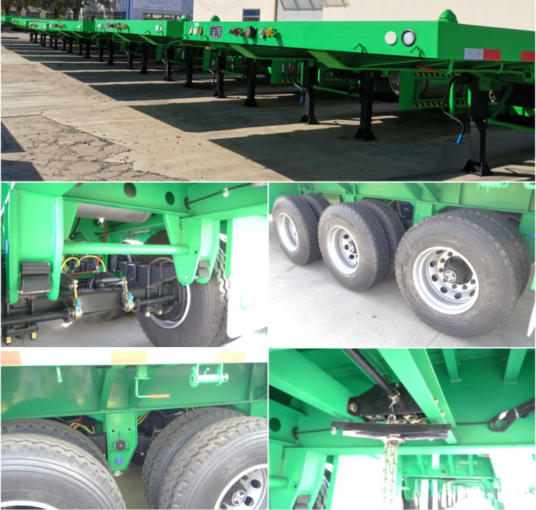 A Set of CIMC 3 Axles 40FT Container Flat Bed Trailers for Sale in Tanzania