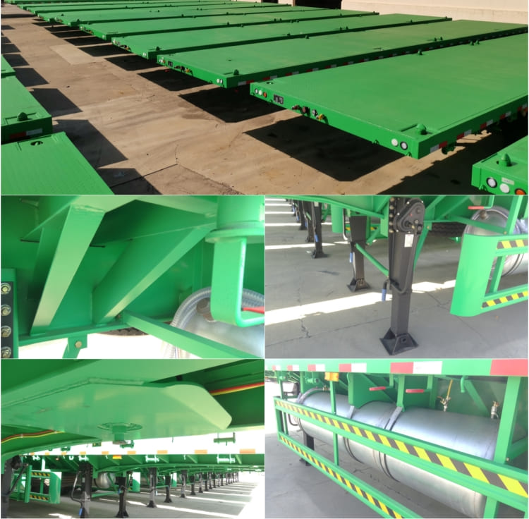 A Set of CIMC 3 Axles 40FT Container Flat Bed Trailers for Sale in Tanzania