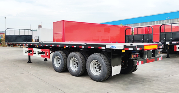 CIMC 3 Axles 40ft Flatbed Semi Trailer with Front Wall for Sale in Zimbabwe Harare