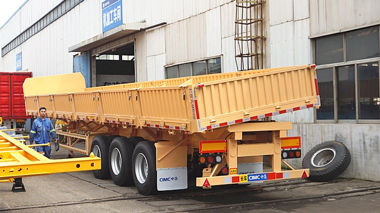 CIMC Tri Axle 34Ton Side Tipper Trailer for Sale in Ghana