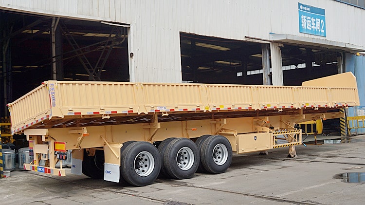 CIMC Tri Axle 34Ton Side Tipper Trailer for Sale in Ghana