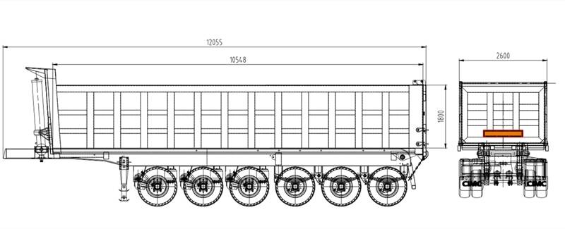 40 Cubic U-shape tipper trailer