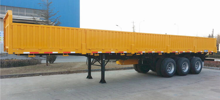 CIMC 50 Ton Bulk Cargo Semi Trailer | 3 axle drop side trailer for sale