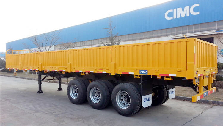 CIMC 50 Ton Bulk Cargo Semi Trailer | 3 axle drop side trailer for sale
