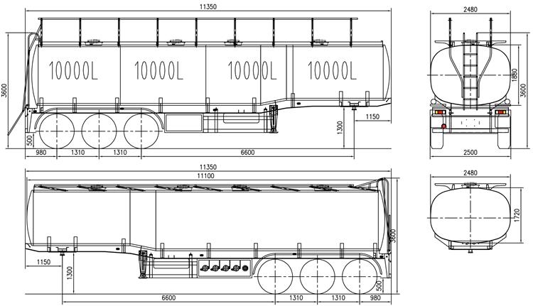 Tri Axle 40000 liters diesel fuel trailer for sale