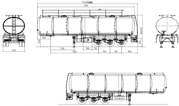CIMC 3 axles Aluminum alloy fuel tanker trailers 45cbm