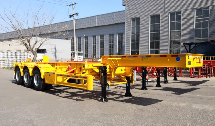 Tri Axle 20 Ft Shipping Gooseneck Container Chassis Trailer for Sale Near Me