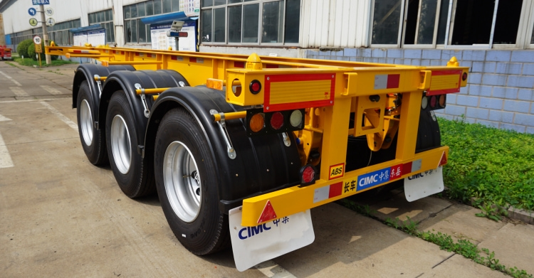 Tri Axle Skeletal Trailer for Sale in Madagascar | Skeletal Container Trailer Chassis | CIMC Chassis