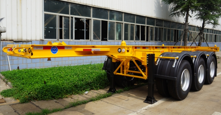 Tri Axle Skeletal Trailer for Sale in Madagascar | Skeletal Container Trailer Chassis | CIMC Chassis