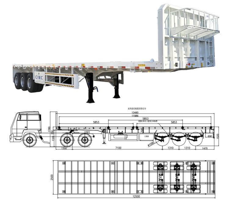 Flatbed Semi Trailer for Sale with Front Wall | Flatbed Semi Trailer Manufacturers | CIMC Trailers for Sale