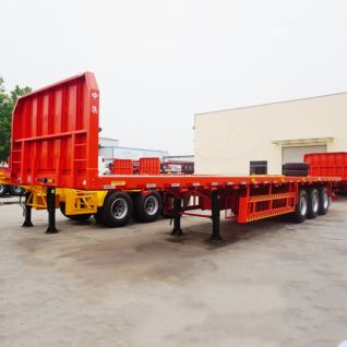 Tri Axle Flatbed Trailer with Front Wall
